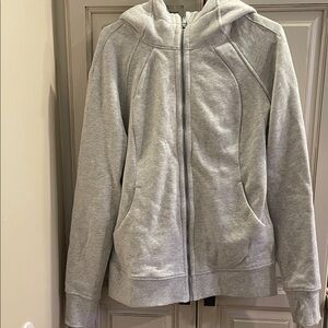 Lululemon Athletica Heather Gray Zip-Up Scuba Hoodie Size 14
